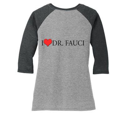 I Heart Dr Fauci Women's Tri-Blend 3/4-Sleeve Raglan Shirt