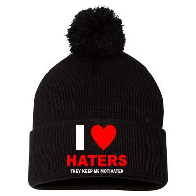I Heart Haters Pom Pom 12in Knit Beanie