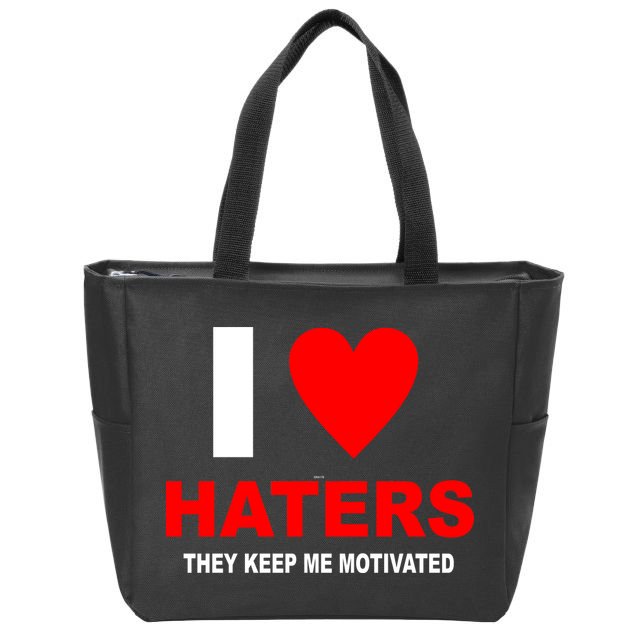 I Heart Haters Zip Tote Bag