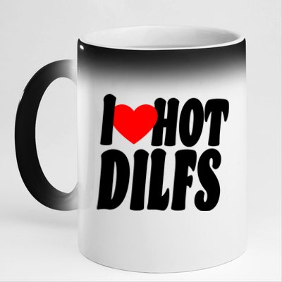 I Heart Hot Dilfs 11oz Black Color Changing Mug