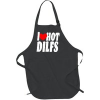 I Heart Hot Dilfs Full-Length Apron With Pockets