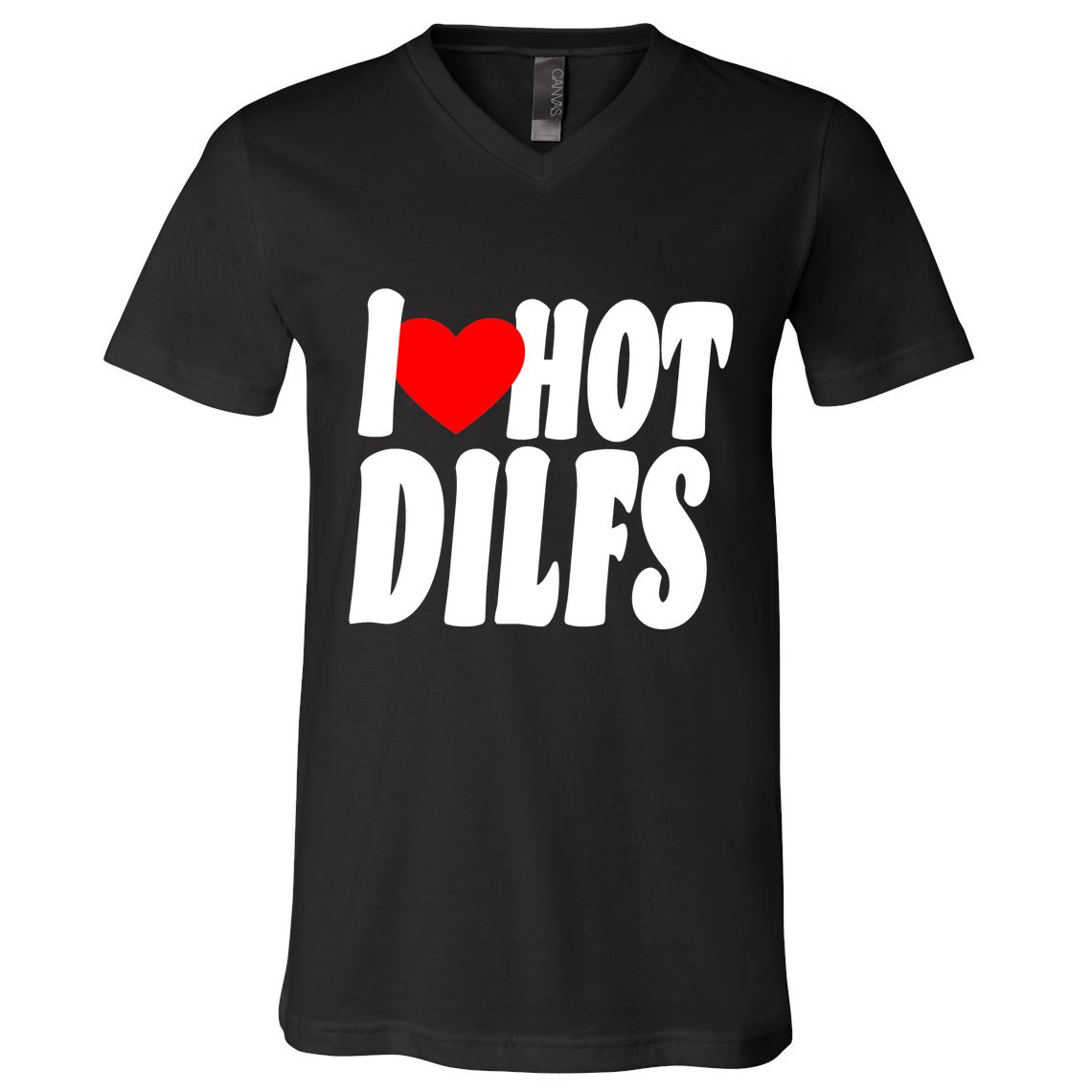 I Heart Hot Dilfs V-Neck T-Shirt
