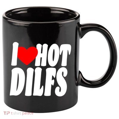 I Heart Hot Dilfs 11oz C Handle Ceramic Mug