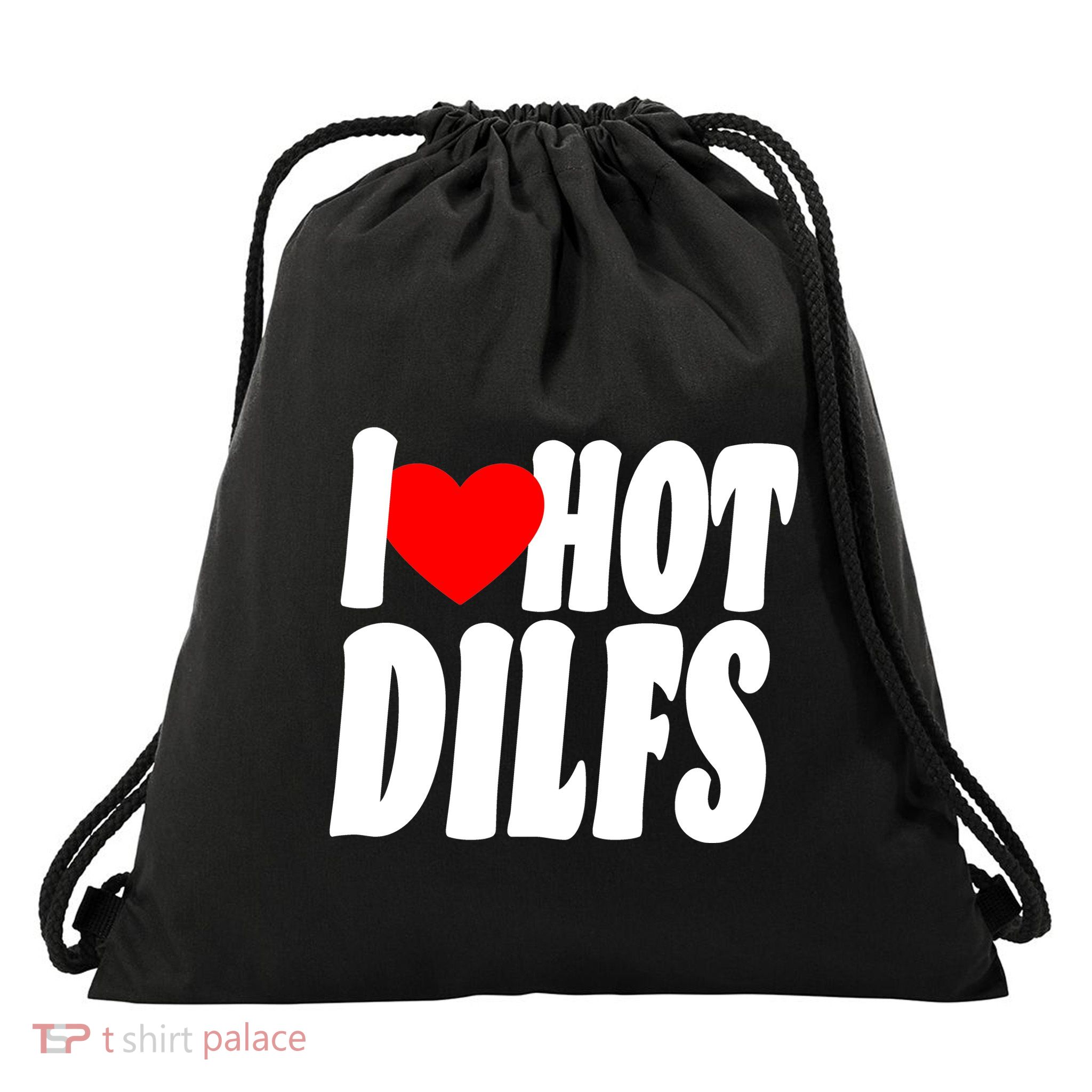 I Heart Hot Dilfs Drawstring Bag