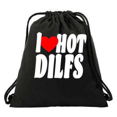 I Heart Hot Dilfs Drawstring Bag