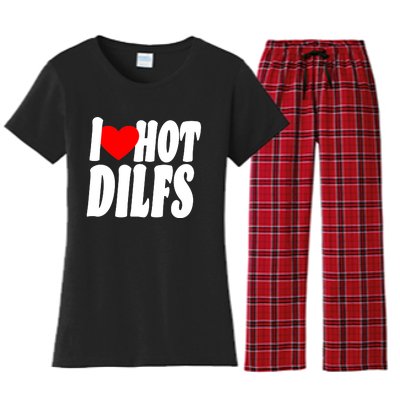 I Heart Hot Dilfs Women's Flannel Pajama Set