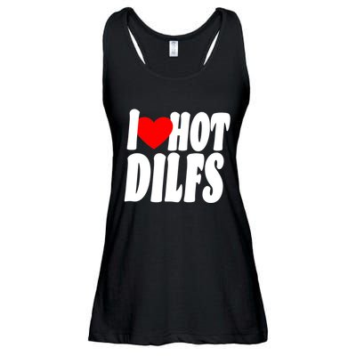 I Heart Hot Dilfs Ladies Essential Flowy Tank