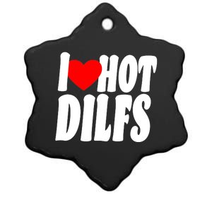 I Heart Hot Dilfs Ceramic Star Ornament