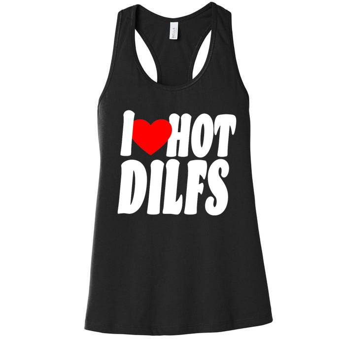 I Heart Hot Dilfs Women's Racerback Tank