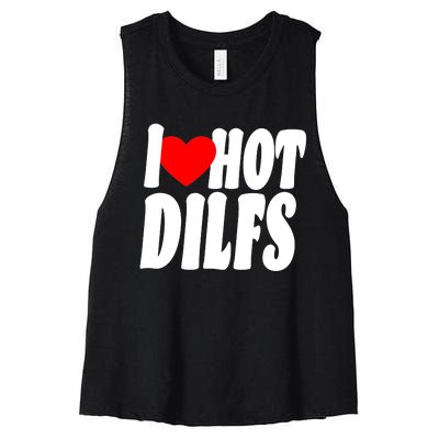 I Heart Hot Dilfs Women's Racerback Cropped Tank