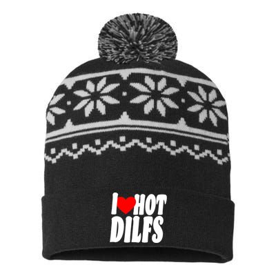 I Heart Hot Dilfs USA-Made Snowflake Beanie