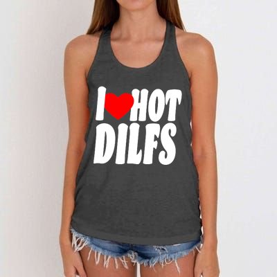 I Heart Hot Dilfs Women's Knotted Racerback Tank