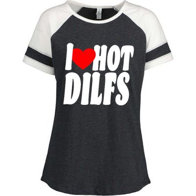 I Heart Hot Dilfs Enza Ladies Jersey Colorblock Tee