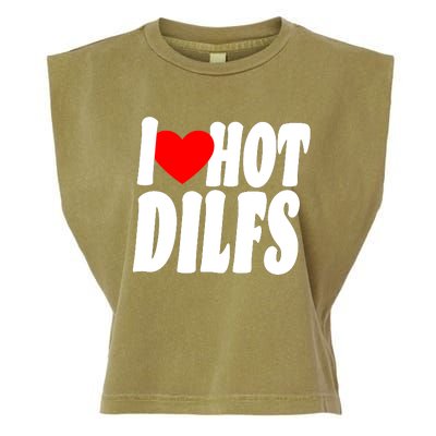 I Heart Hot Dilfs Garment-Dyed Women's Muscle Tee