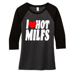 I Heart Hot Miffs Women's Tri-Blend 3/4-Sleeve Raglan Shirt