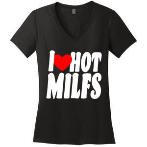 I Heart Hot Miffs Women's V-Neck T-Shirt