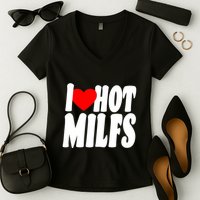 I Heart Hot Miffs Women's V-Neck T-Shirt