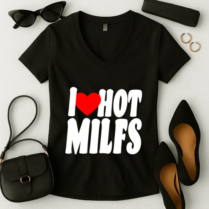I Heart Hot Miffs Women's V-Neck T-Shirt
