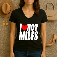 I Heart Hot Miffs Women's V-Neck T-Shirt