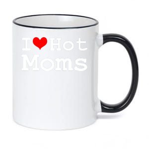 I Heart Hot Moms 11oz Black Color Changing Mug