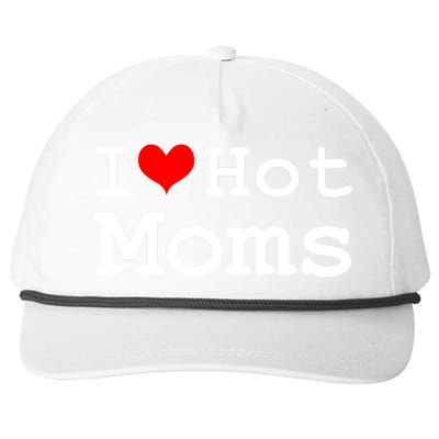 I Heart Hot Moms Snapback Five-Panel Rope Hat