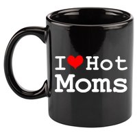 I Heart Hot Moms 11oz C Handle Ceramic Mug