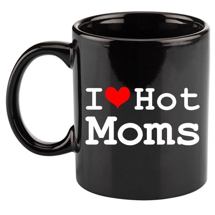 I Heart Hot Moms 11oz C Handle Ceramic Mug
