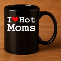 I Heart Hot Moms 11oz C Handle Ceramic Mug