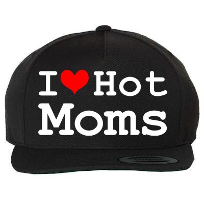 I Heart Hot Moms Wool Snapback Cap