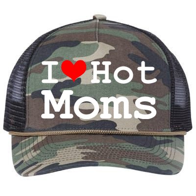 I Heart Hot Moms Retro Rope Trucker Hat Cap