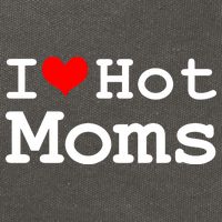 I Heart Hot Moms Cotton Canvas Backpack
