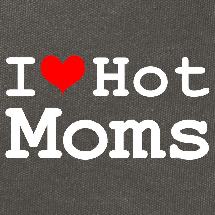 I Heart Hot Moms Cotton Canvas Backpack