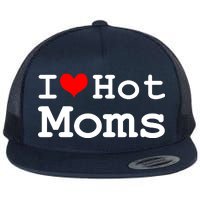 I Heart Hot Moms Flat Bill Trucker Hat