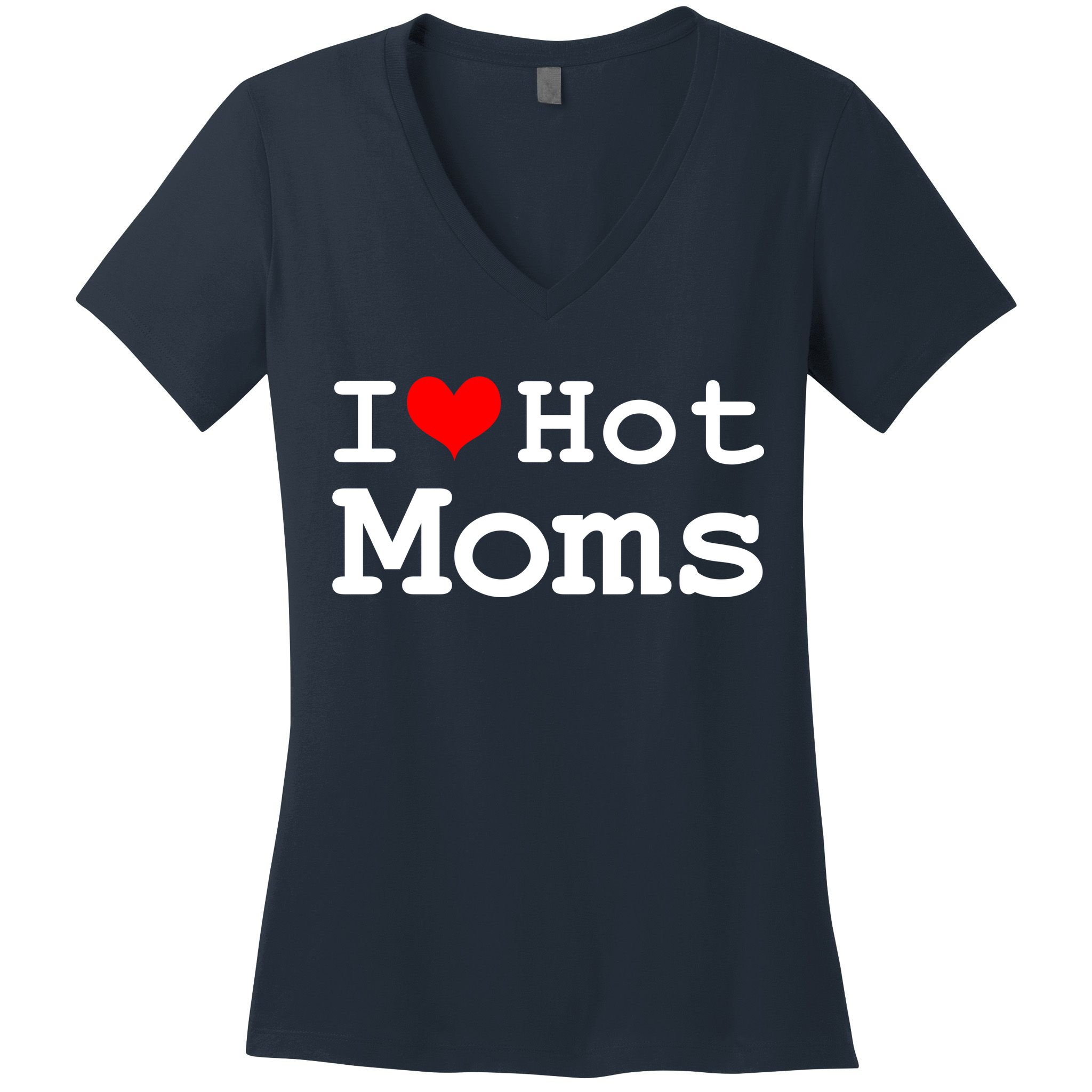 I Heart Hot Moms Women's V-Neck T-Shirt