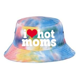 I Heart Hot Moms Funny Meme Tie Dye Newport Bucket Hat