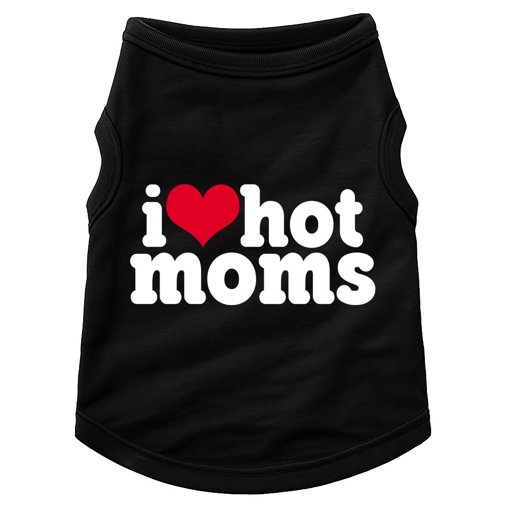 I Heart Hot Moms Funny Meme Doggie Tank