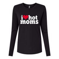 I Heart Hot Moms Funny Meme Womens Cotton Relaxed Long Sleeve T-Shirt