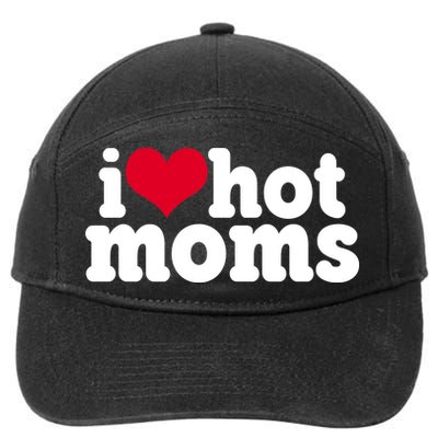 I Heart Hot Moms Funny Meme 7-Panel Snapback Hat