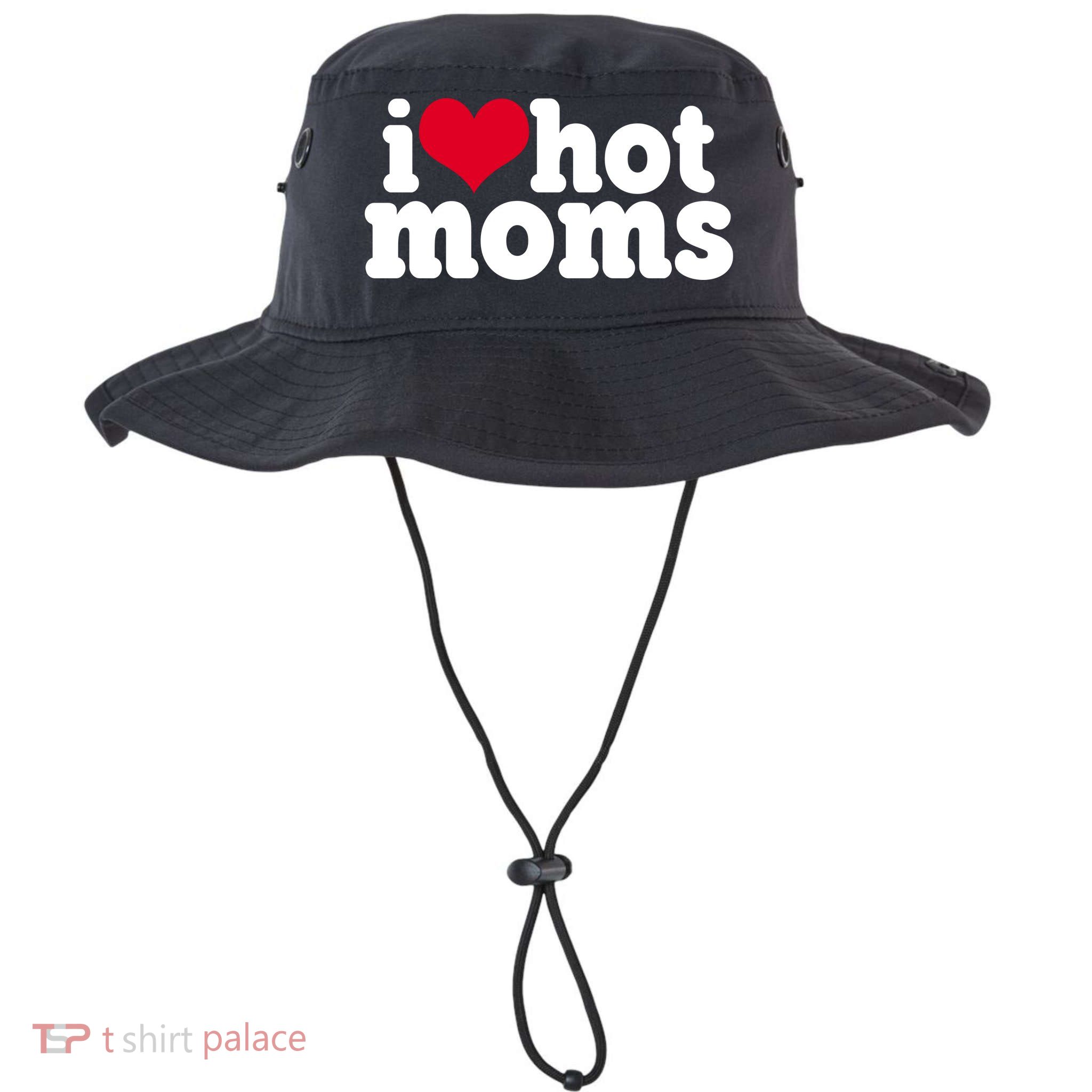 I Heart Hot Moms Funny Meme Bucket Hat