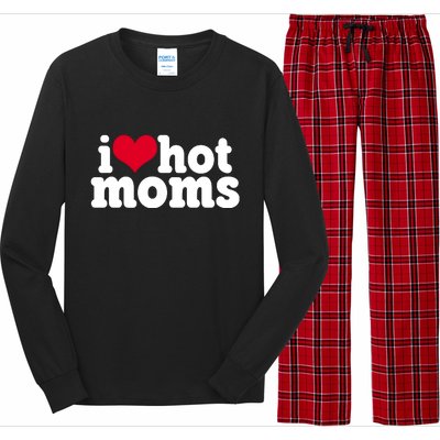 I Heart Hot Moms Funny Meme Long Sleeve Pajama Set