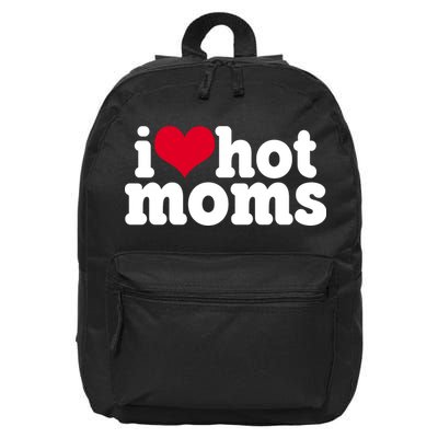 I Heart Hot Moms Funny Meme 16 in Basic Backpack