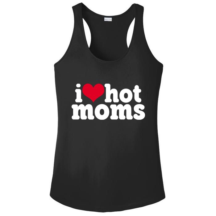 I Heart Hot Moms Funny Meme Ladies PosiCharge Competitor Racerback Tank