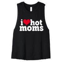 I Heart Hot Moms Funny Meme Women's Racerback Cropped Tank