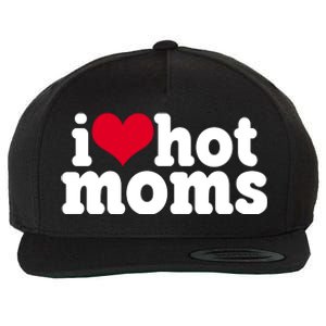 I Heart Hot Moms Funny Meme Wool Snapback Cap