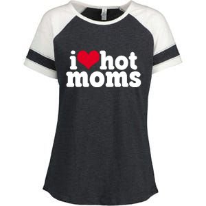 I Heart Hot Moms Funny Meme Enza Ladies Jersey Colorblock Tee