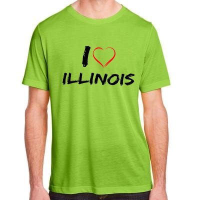 I Heart Illinois  Adult ChromaSoft Performance T-Shirt