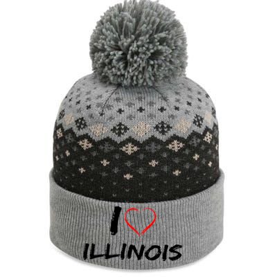 I Heart Illinois  The Baniff Cuffed Pom Beanie