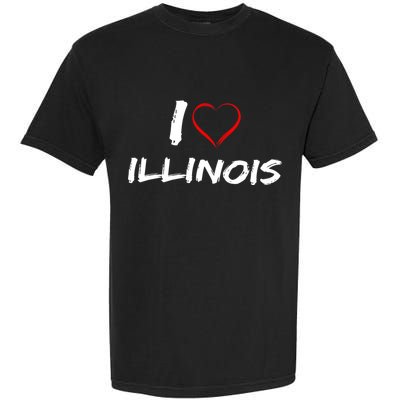 I Heart Illinois  Garment-Dyed Heavyweight T-Shirt