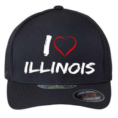 I Heart Illinois  Flexfit Unipanel Trucker Cap