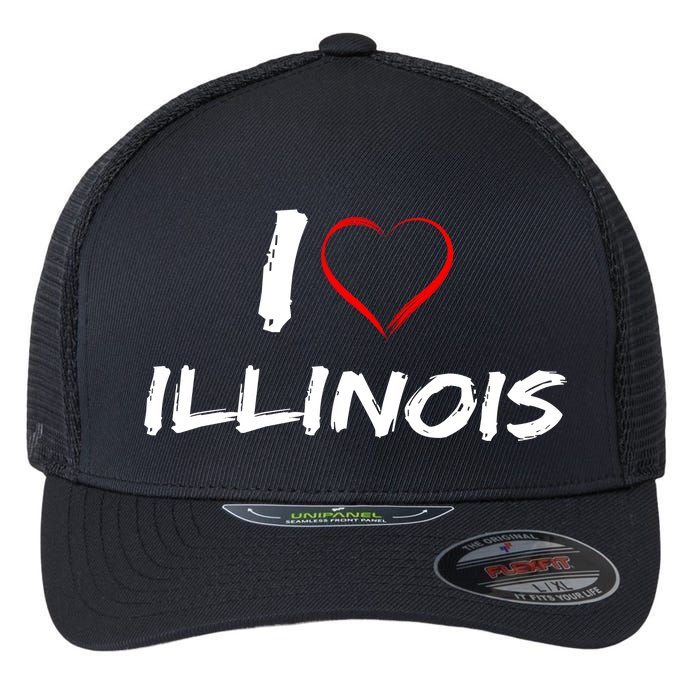 I Heart Illinois  Flexfit Unipanel Trucker Cap